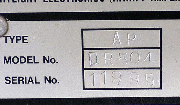 Hiwatt Custom 50 serial plate